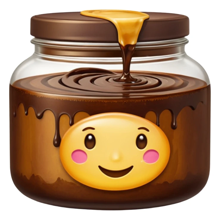 open jar or shallow tin containing thick, glossy dark brown to black paste with smooth slightly swirled surface, dense oily texture with subtle amber highlights, no spatula, no bubbles, no extras, just open container and visible soap, soft lighting, subtle shadows, emoji scale sticker