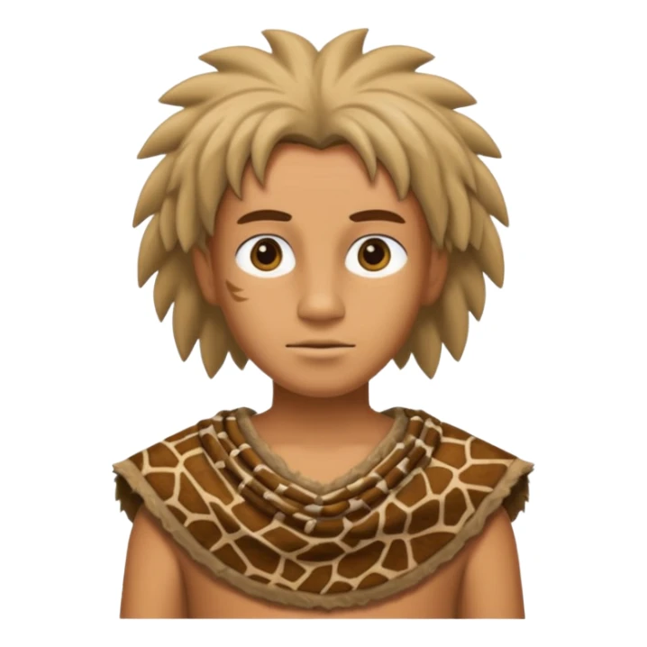 a simson wearing ancient animal skin cloth, half body, icon sticker