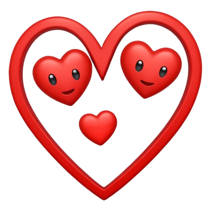 Ein rotes Bsnd zwischen zwei Herzen sticker