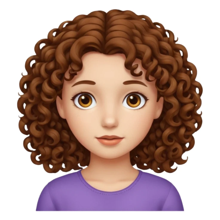 girl with hair curles sticker