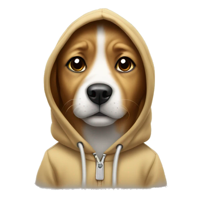 cute dog wearing a hoodie sticker