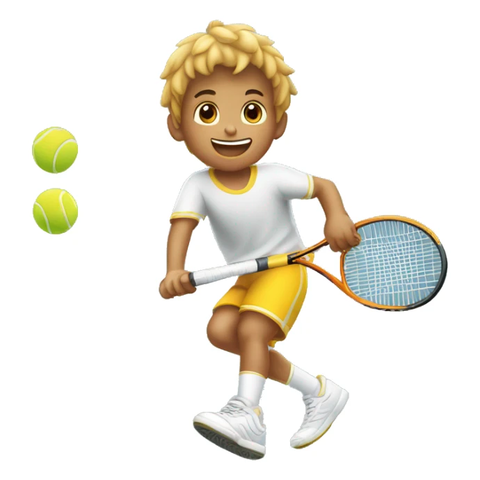 Niño morenito jugando tennis sticker