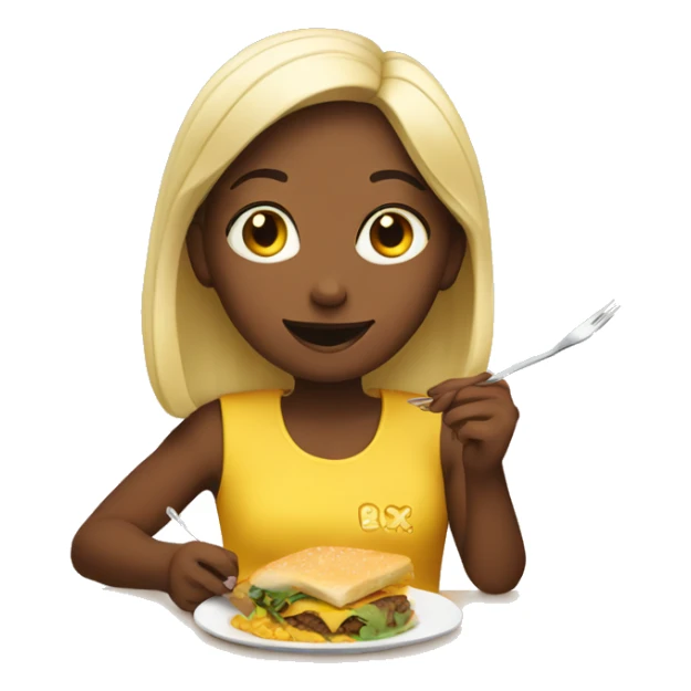 Girl eating food  sticker
