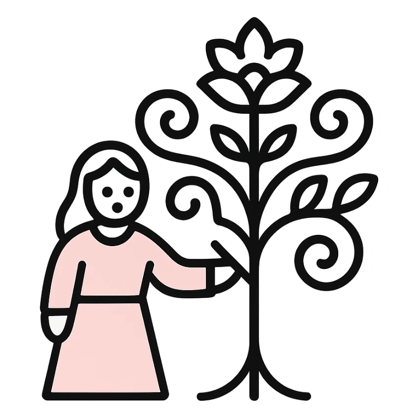 minimal favicon tree, Slavic folk art style sticker
