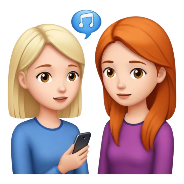 Girl listening to another girl’s conversation  sticker
