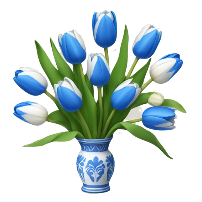 Bouquet of blue and white tulips sticker