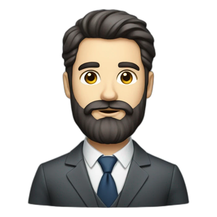 dark-haired French real estate agent with a big beard who dresses classy sticker