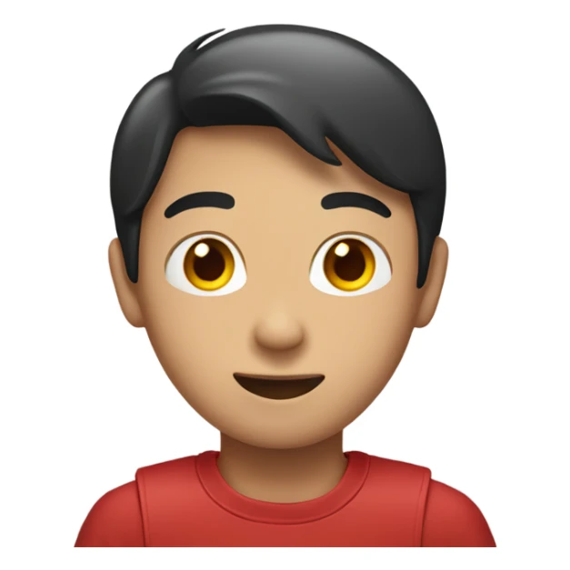 Asian boy with red gloves on his hands sticker