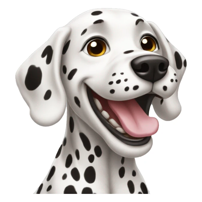 Dalmatian dog laughing emoji  sticker