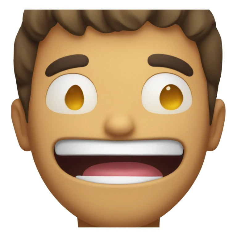 Smiling but with tongue to teeth while eyes are exited bit closed sticker