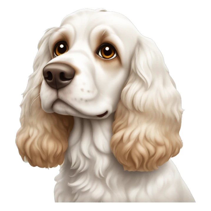 white cocker spaniel with brown ears and brown eyes and  sticker