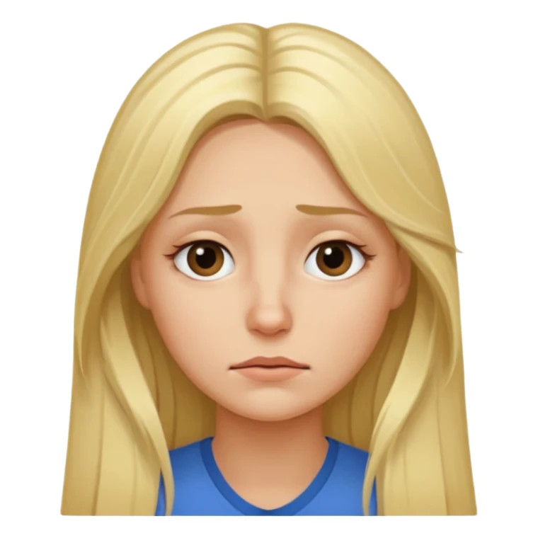 tired blond woman with long hair sticker