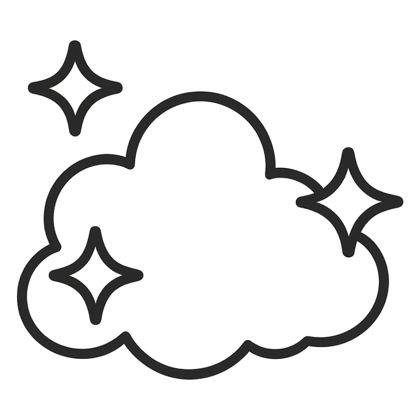 abstract representation of powdery white musk, soft, powdery, clean, ethereal, modern icon style, minimalistic, white and pale tones sticker