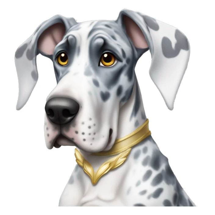 Blue Merle Great Dane wearing a angel costume  sticker