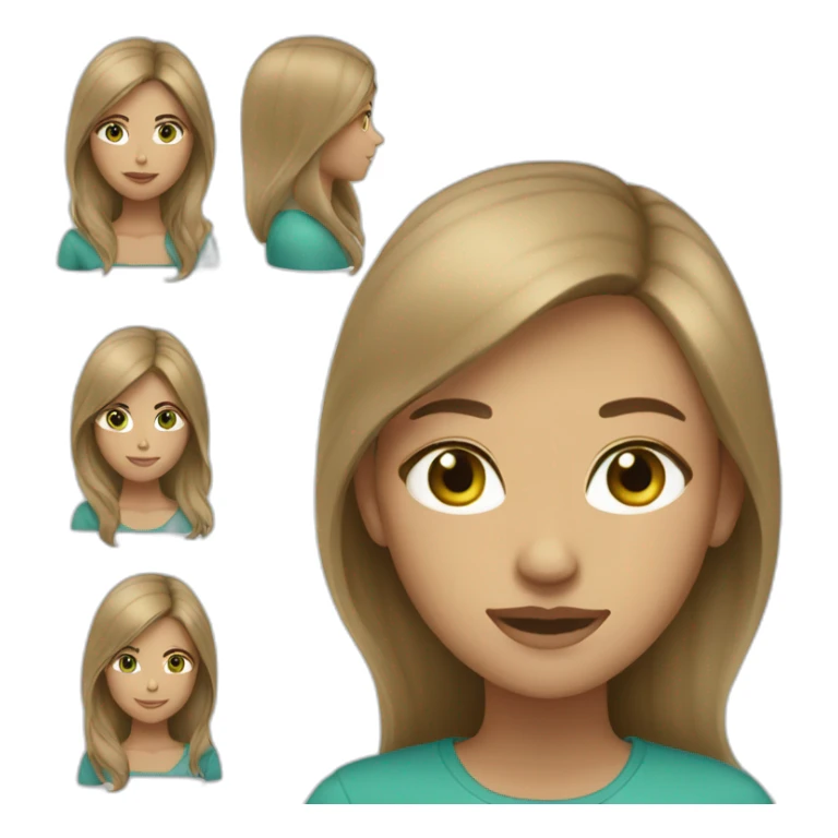 woman grading light brown hair, blue-green eyes sticker