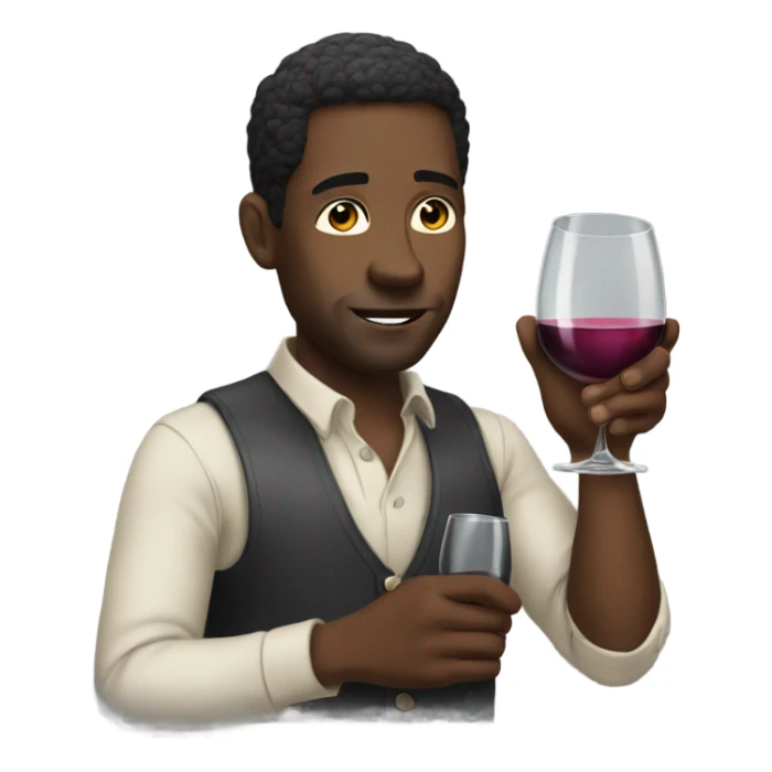 Black man drinking wine with his pinky up sticker
