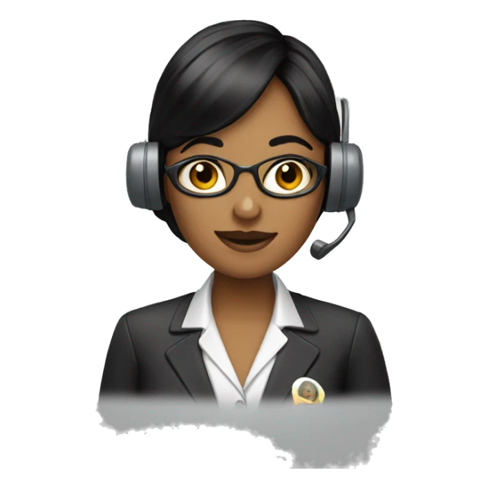 Telephone operator with black hair sticker