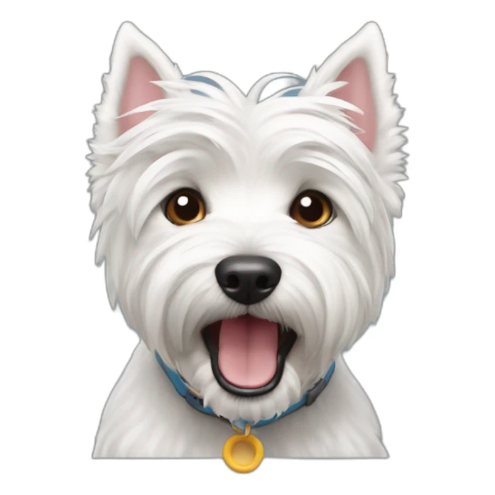 Perro westie con la lengua fuera sticker