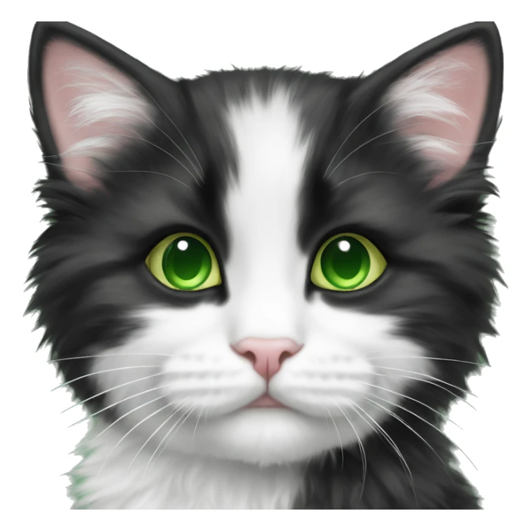 Angora black and White kitten with green eyes sticker