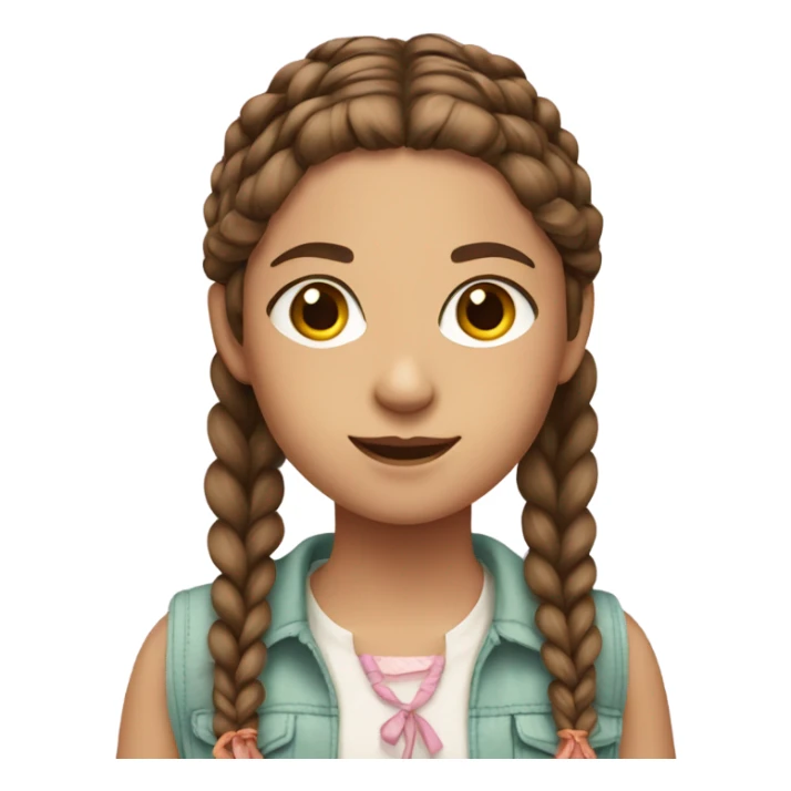 a girl with medium brown hair in braids and in summer outfit sticker