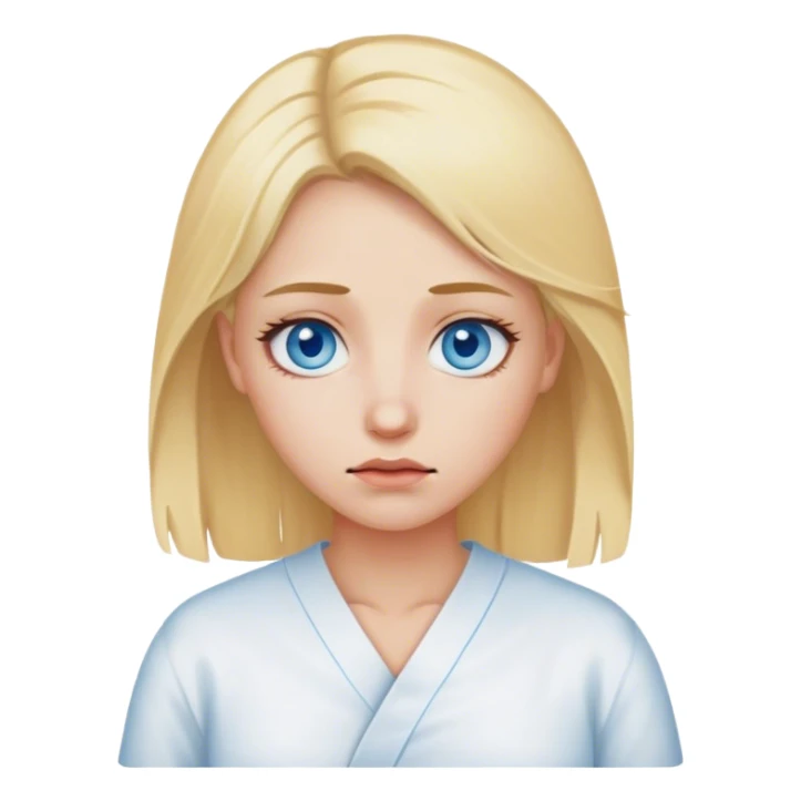 Blond hair, blue eyes, sick female sticker