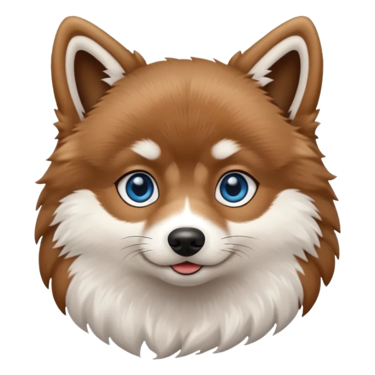 Brown Pomsky with blue eyes and white feet sticker