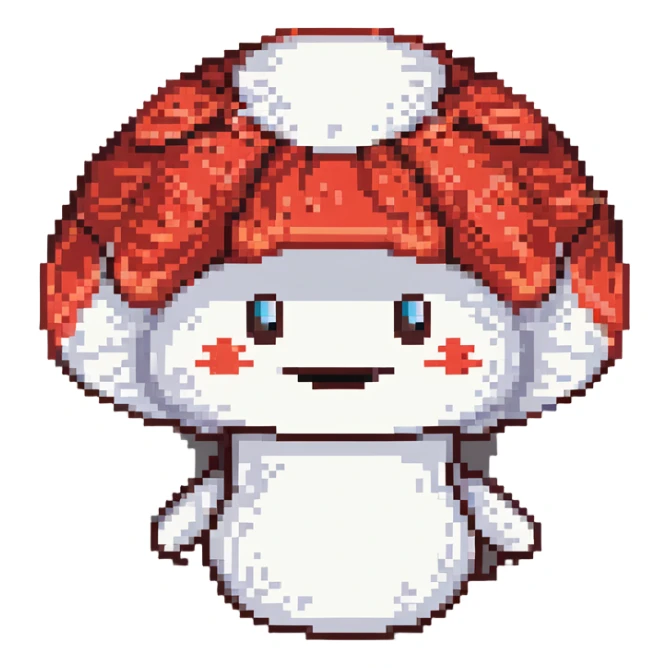 Super Mario red and white mushroom power up sticker