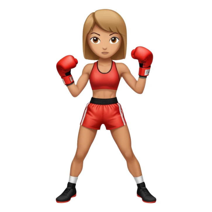 woman in kickboxing stance with boxing gloves sticker
