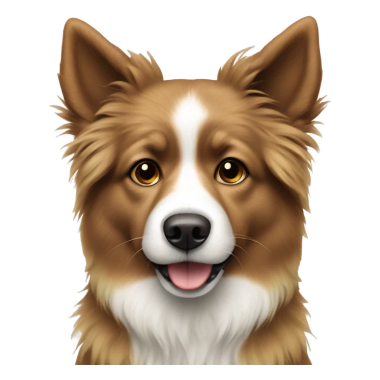 lime green Brown and white fluffy dog pointy ears sticker