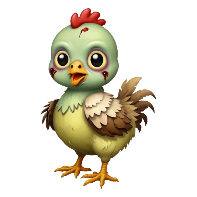 baby zombie on a chicken sticker