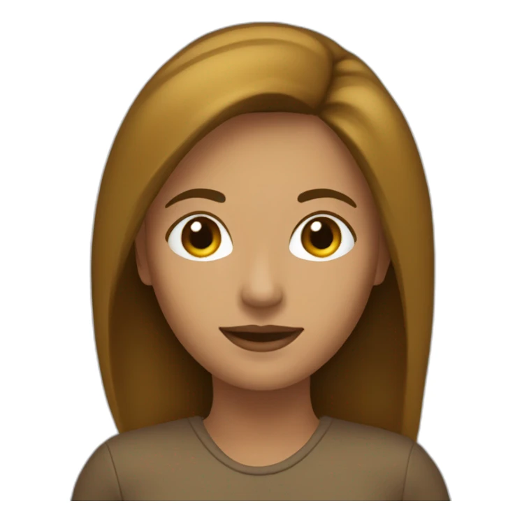 emoji mujer pelo color castaño, semilargo sticker