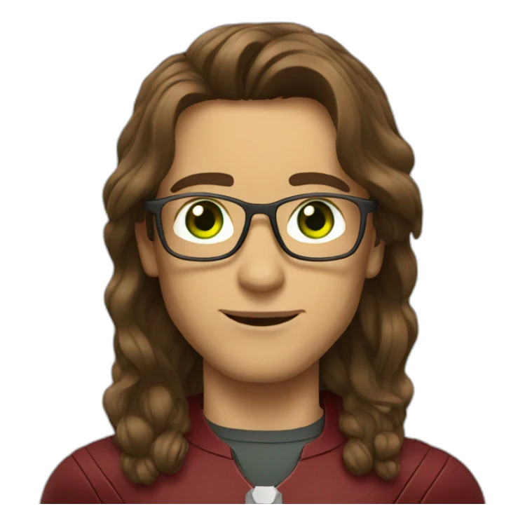 ironman, brown hair, glasses, green eyes sticker
