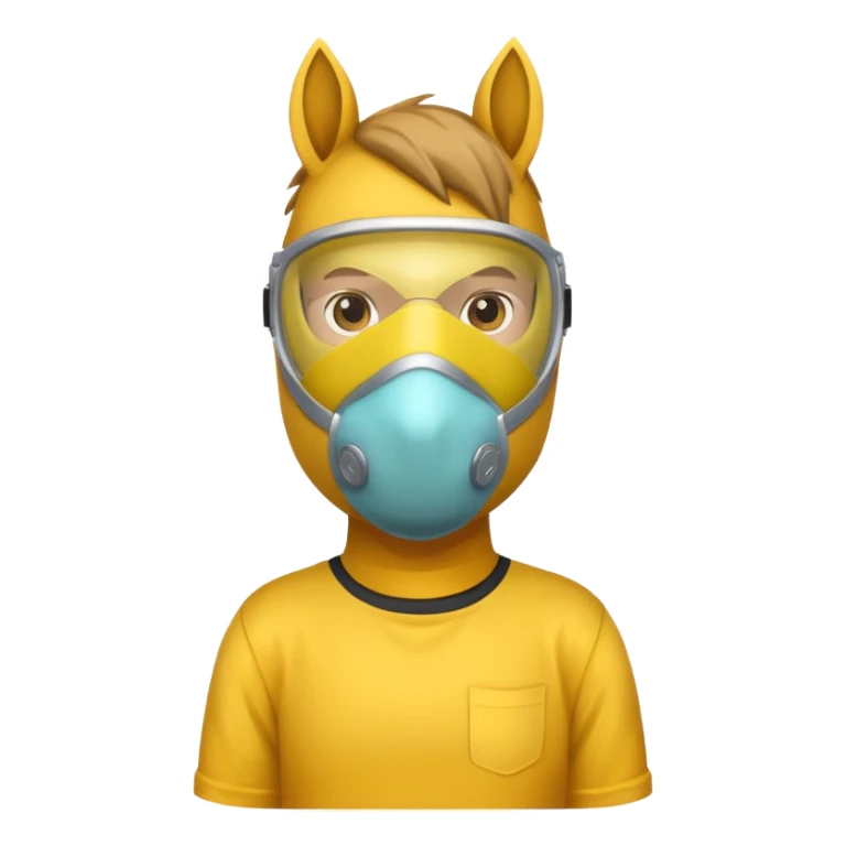 horse with yellow mask and shirt sticker