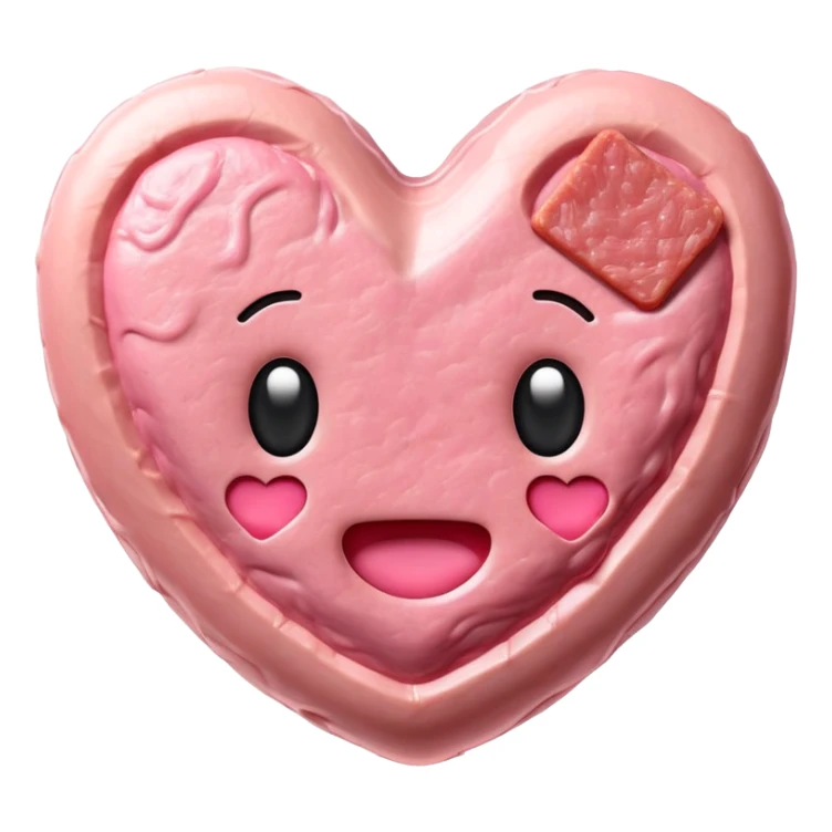 kawaii heart EMOJI made of SPAM MEAT sticker