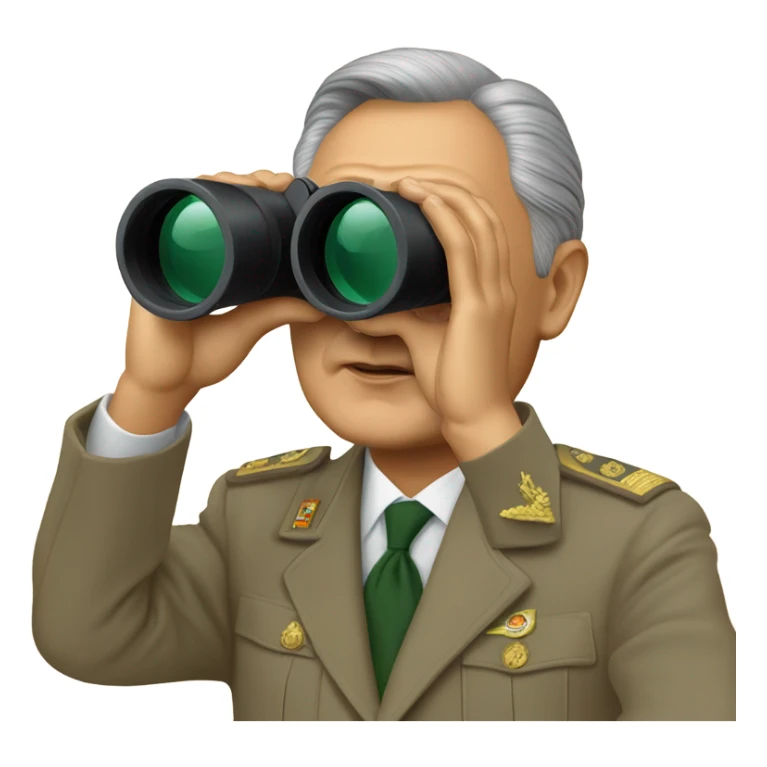 photorealistic Nazarbayev looks through binoculars
 sticker