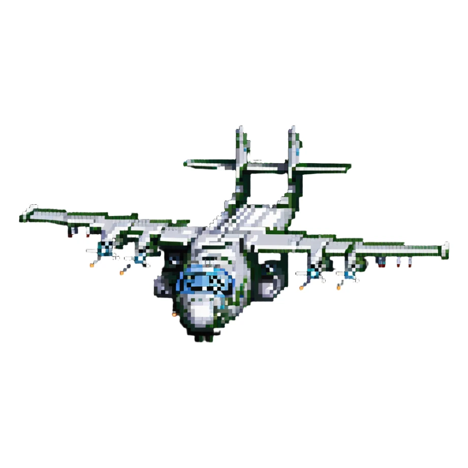 AC-130 gunship military aircraft with visible weapons and cannons sticker
