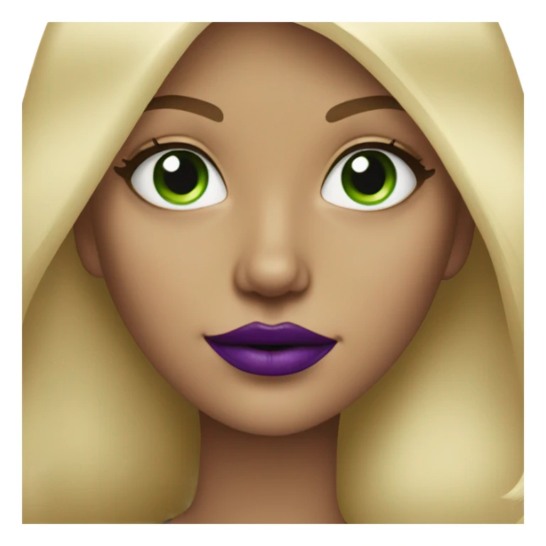 Blonde girl with Green eyes & purple lipstick  sticker
