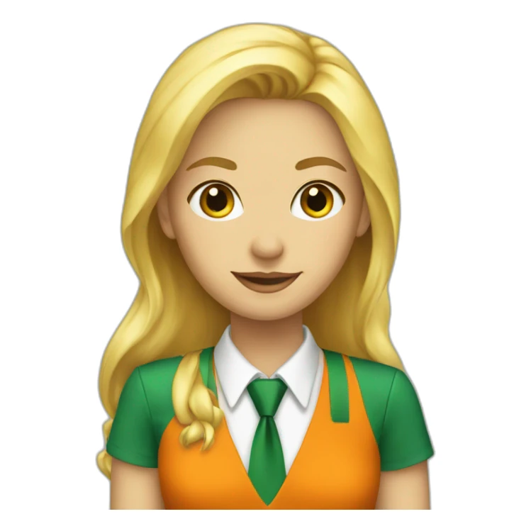 Blonde_girl_in_green_orange_tie sticker