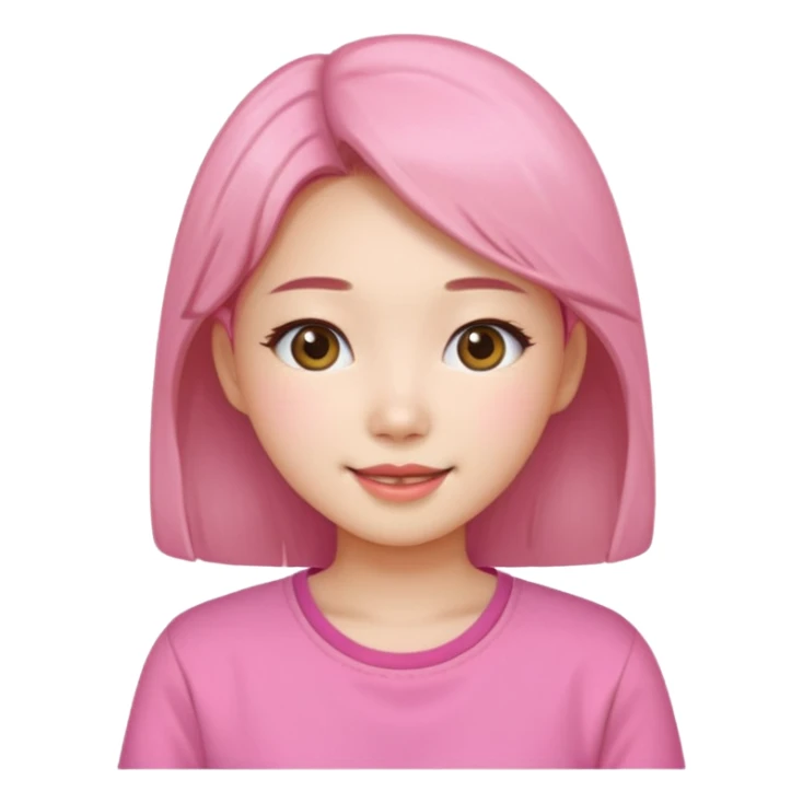 Korean girl beautiful and happy with a pink shirt sticker