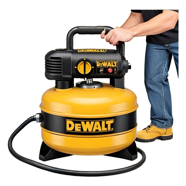 DEWALT DWFP55126 Heavy-Duty Pancake Compressor, Gas, 5 Gal. emoji style  sticker