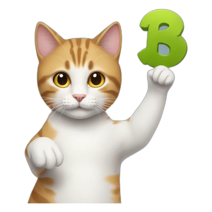 cat holding up a is for me sign sticker