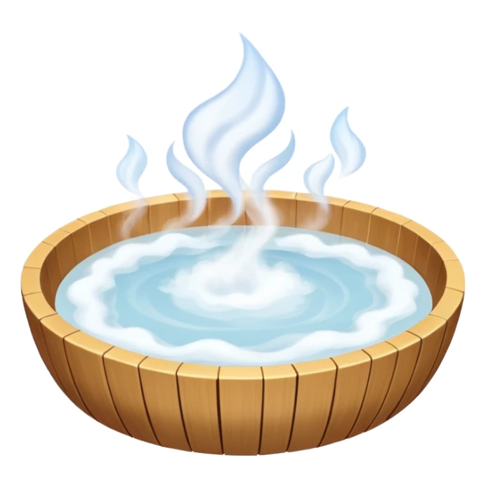 gentle wisps of white semi-transparent steam coming from a spa sticker