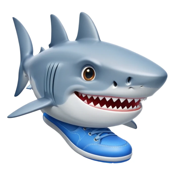 Cartoon shark with blue shoes sticker
