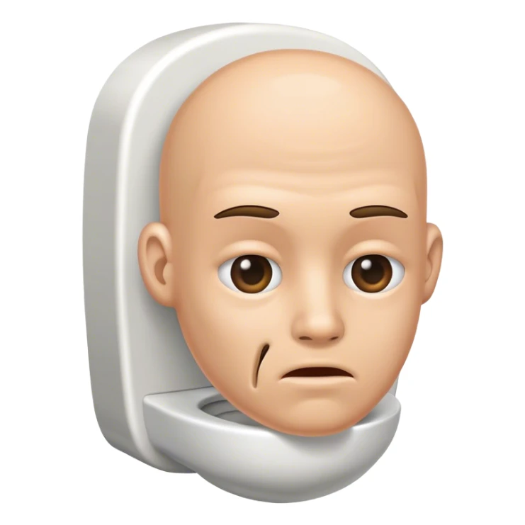 human head in a toilet or skibidi toilet sticker
