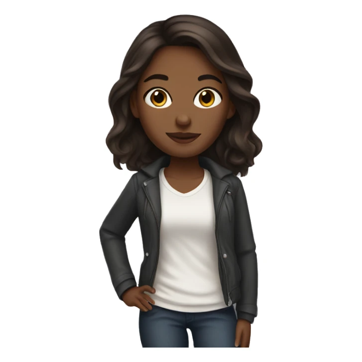 Brunette girl in New York sticker