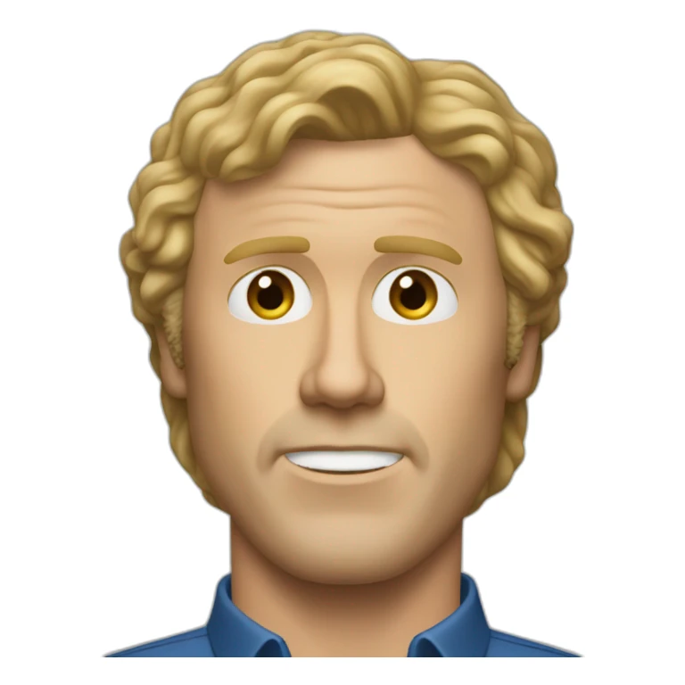 realistic will ferrell long straight blonde hair sticker