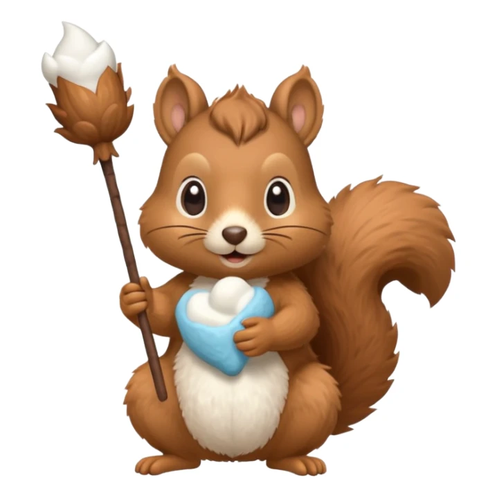 un écureuil qui fait du camping sticker