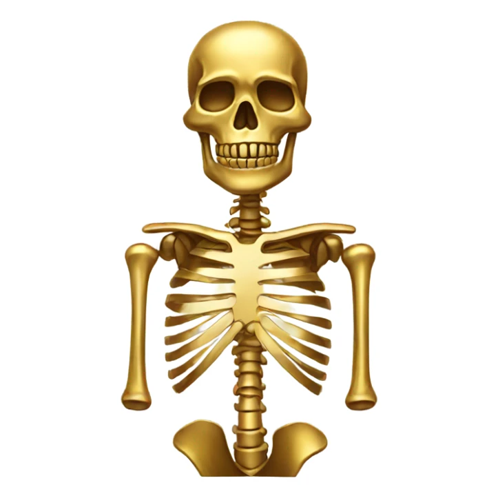 Gold skeleton sticker
