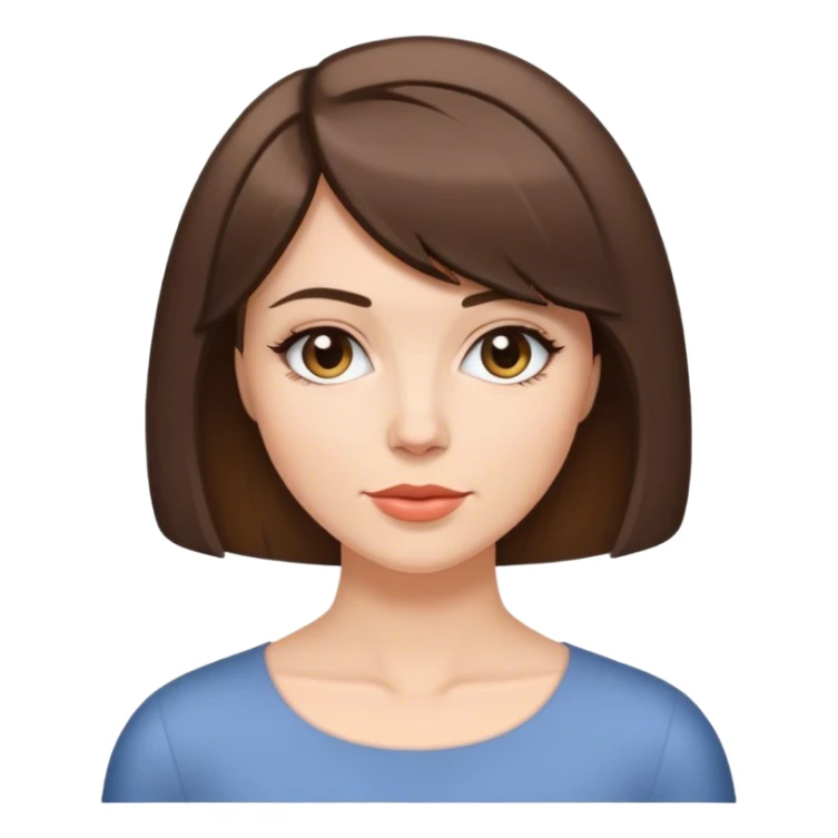 White woman with brunette hair bob haircut  sticker