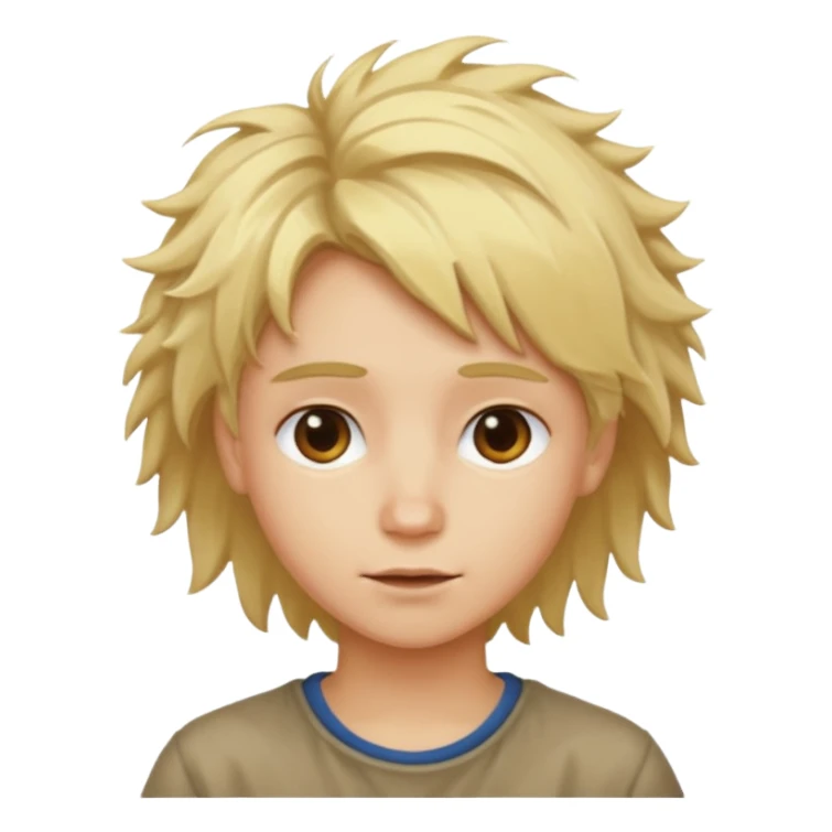 Cartoon anime blond messy hair sticker